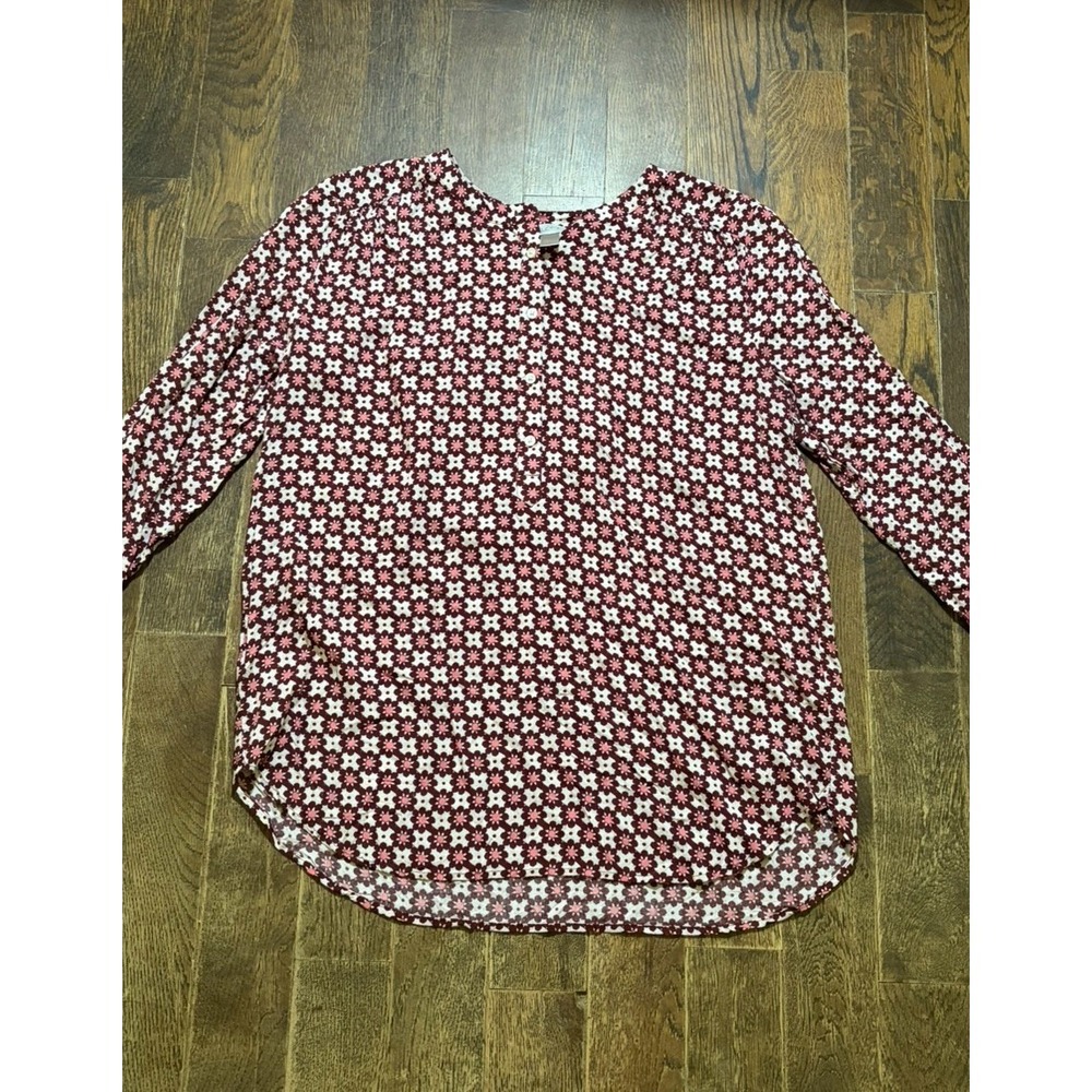 LOFT Women's Floral Print‎ Blouse Large Long Sleeve